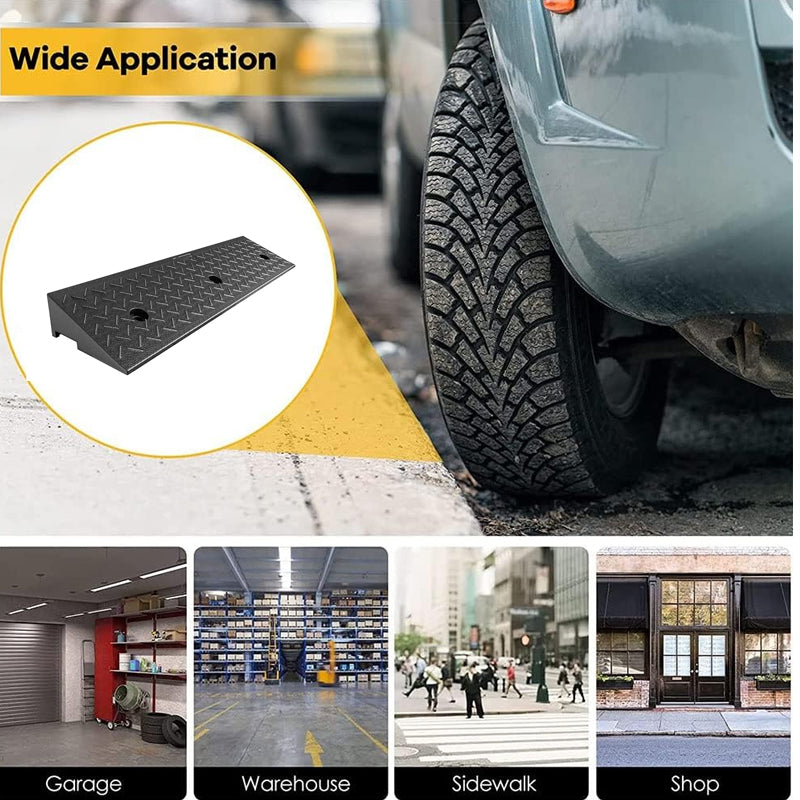 Home Entrance and Exit Threshold Ramp for Wheelchair – Anti-Slip Rubber Transition Ramp for Disabled Chair, Trolley, Motorcycle, Low Cart – Load Capacity 11,000 lbs