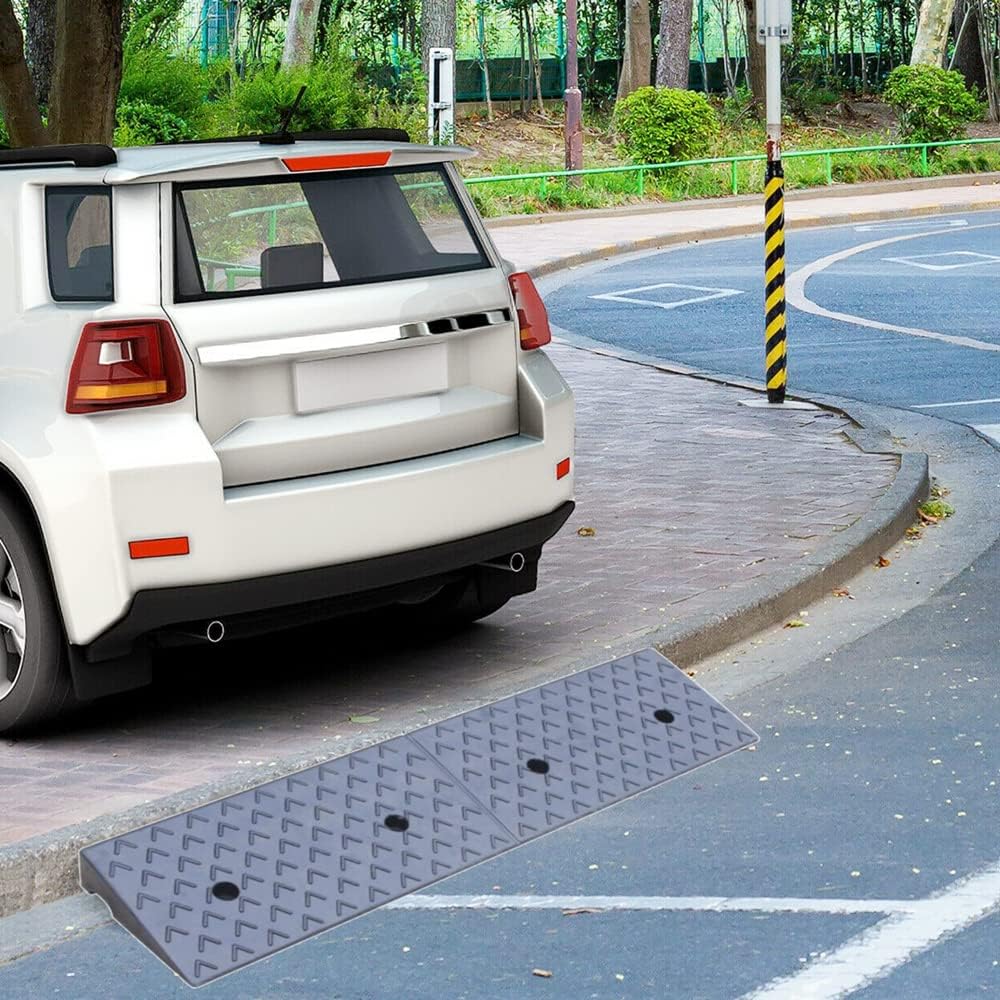 Home Entrance and Exit Threshold Ramp for Wheelchair – Anti-Slip Rubber Transition Ramp for Disabled Chair, Trolley, Motorcycle, Low Cart – Load Capacity 11,000 lbs