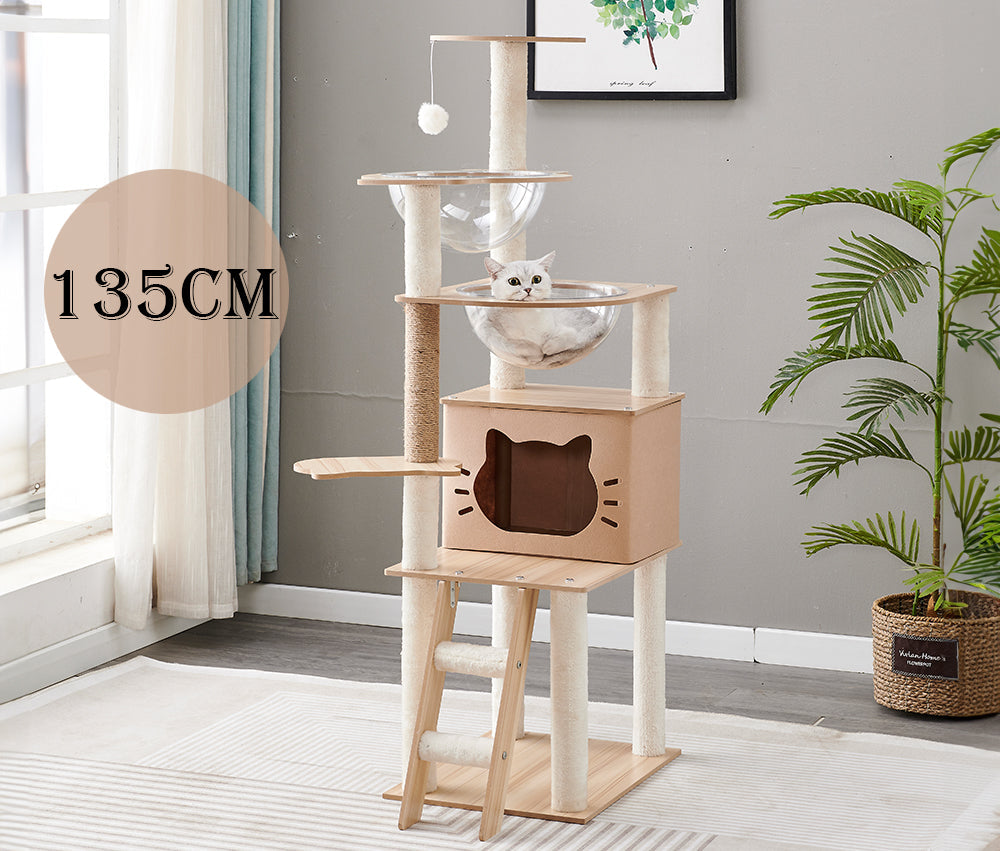 Cat Tree House 135cm Cat Tree House Condo Tower Scratching Post