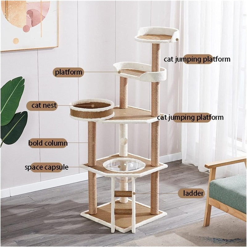 Cat Tree Cat Scratching Posts Multi-Level Indoor Cat Climbing Frame