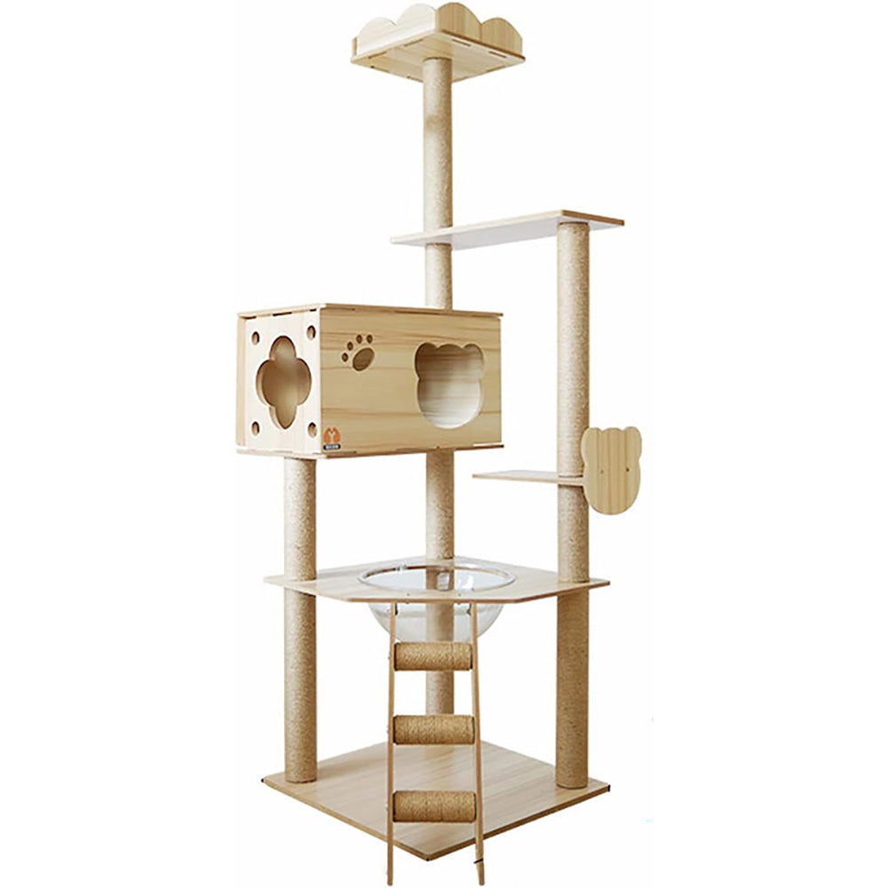 Wood Cat Tree Tower - The Ultimate Retreat for Your Indoor Cats