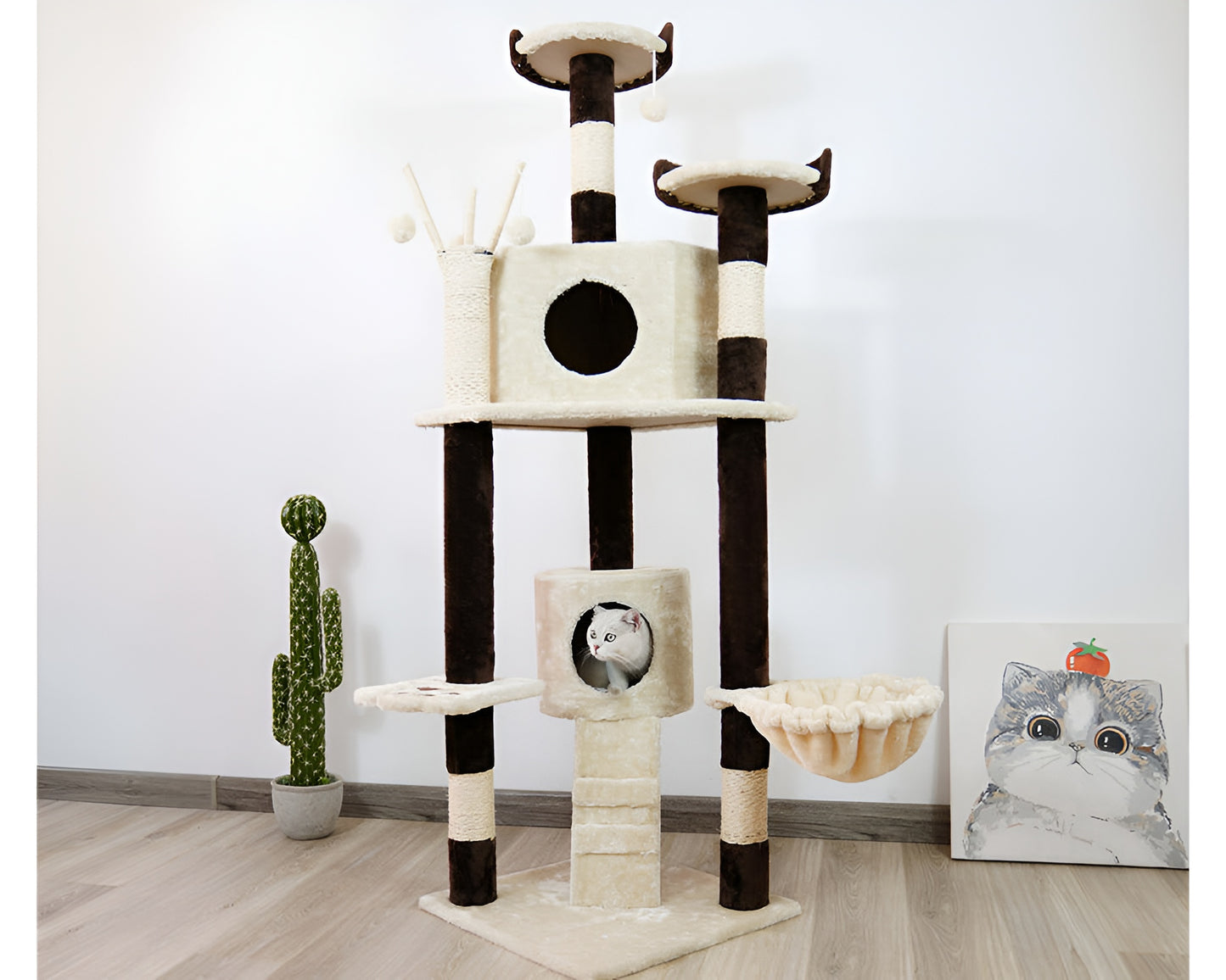 Cat Tree House Tall Cat Tree House Scratcher Post with Toys