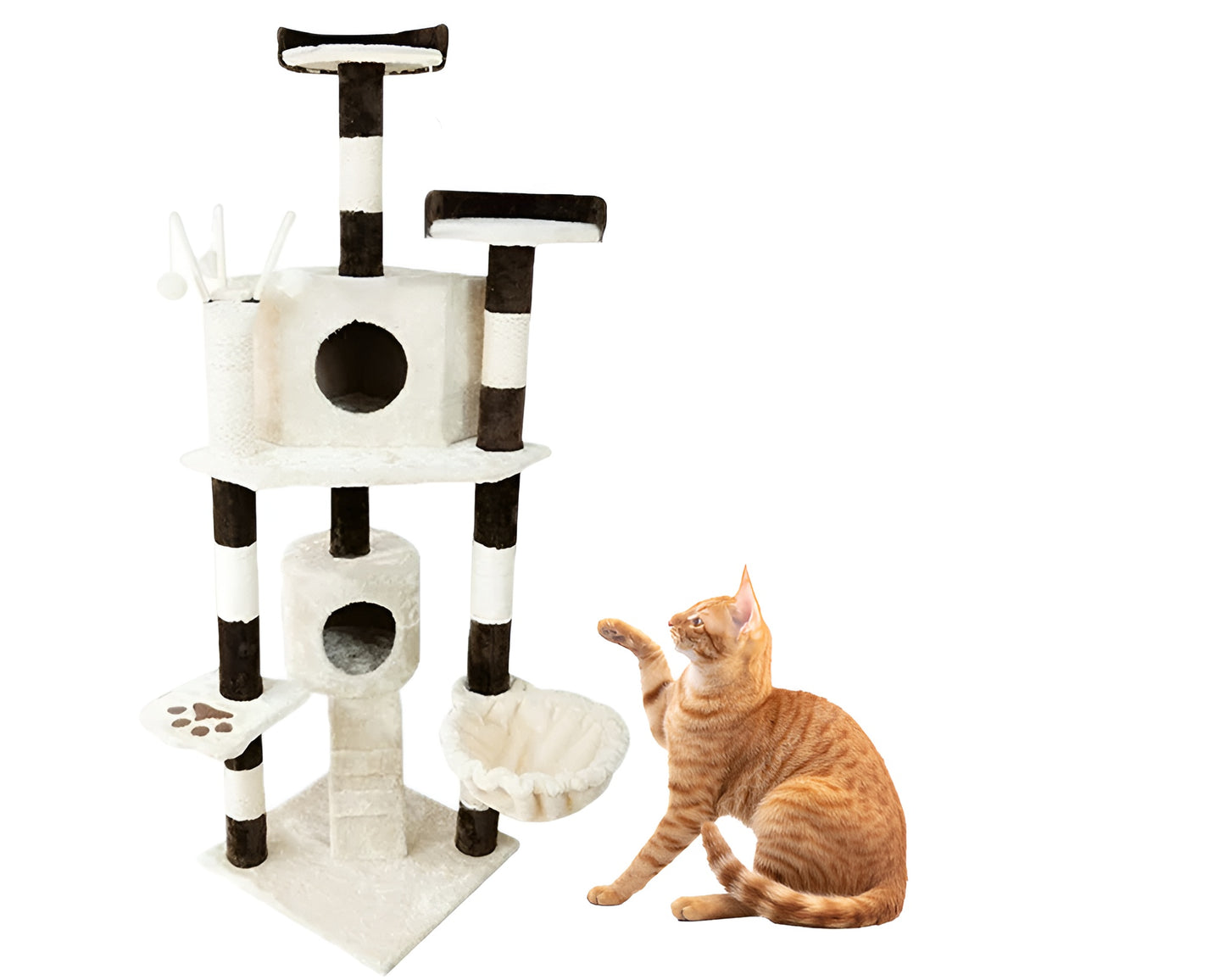 Cat Tree House Tall Cat Tree House Scratcher Post with Toys
