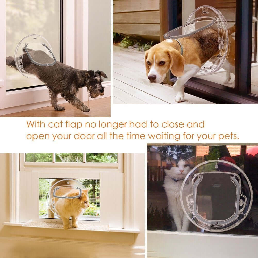 Pet Cat Dog Safe Security Flap Locking Door
