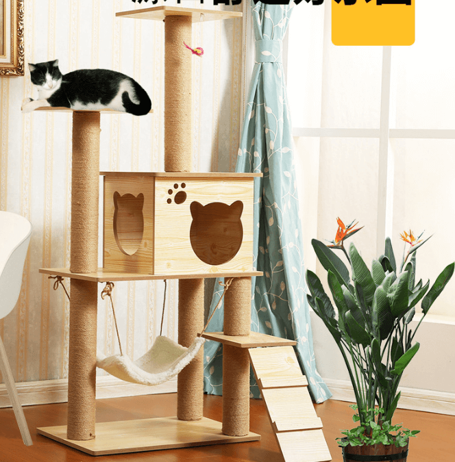 Cat Tree House – Wooden Cat Tree Tower Condo Furniture