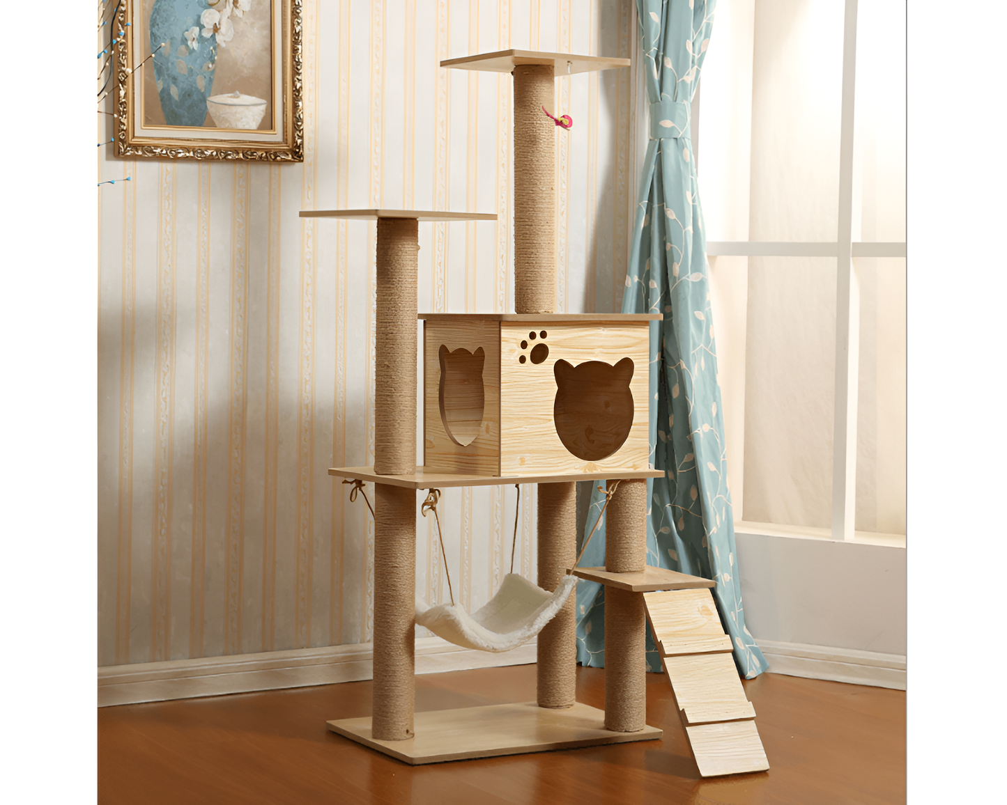 Cat Tree House - Wooden Cat Tree Tower Condo Furniture