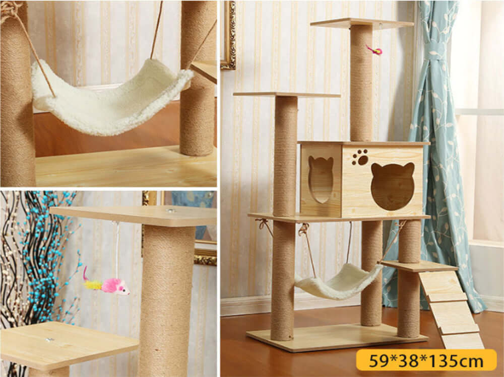 Cat Tree House – Wooden Cat Tree Tower Condo Furniture