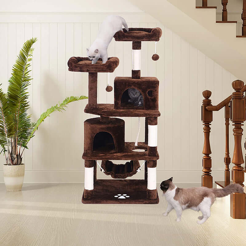 Cat Tree House – Multi-Level Cat Tree House with Hammock