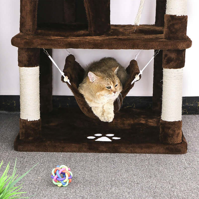 Cat Tree House – Multi-Level Cat Tree House with Hammock