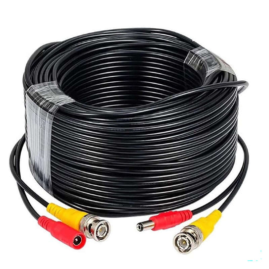 20M RCA Cable - Audio Video Power AV Black Cable for CCTV