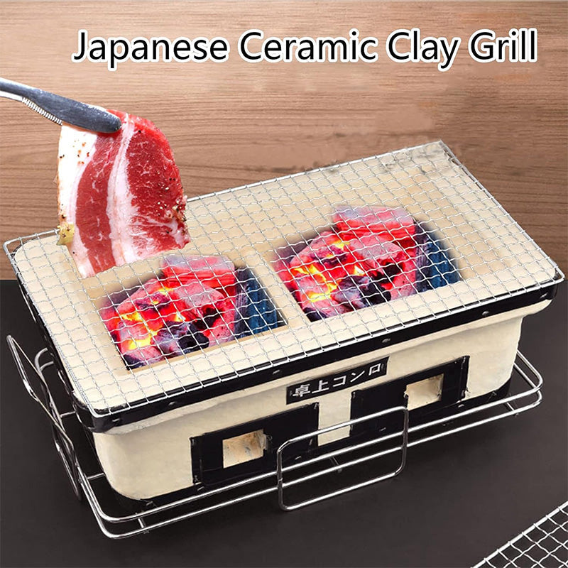 Charcoal Table Grill Japanese Hibachi Ceramic BBQ Cooker Stove