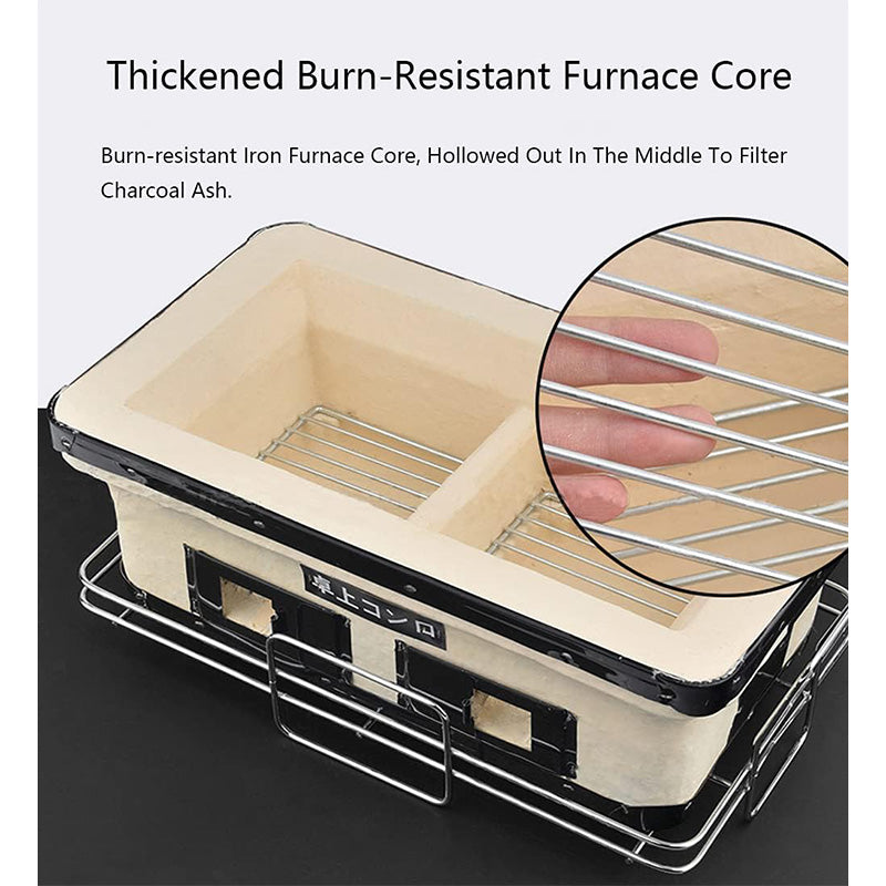 Charcoal Table Grill Japanese Hibachi Ceramic BBQ Cooker Stove