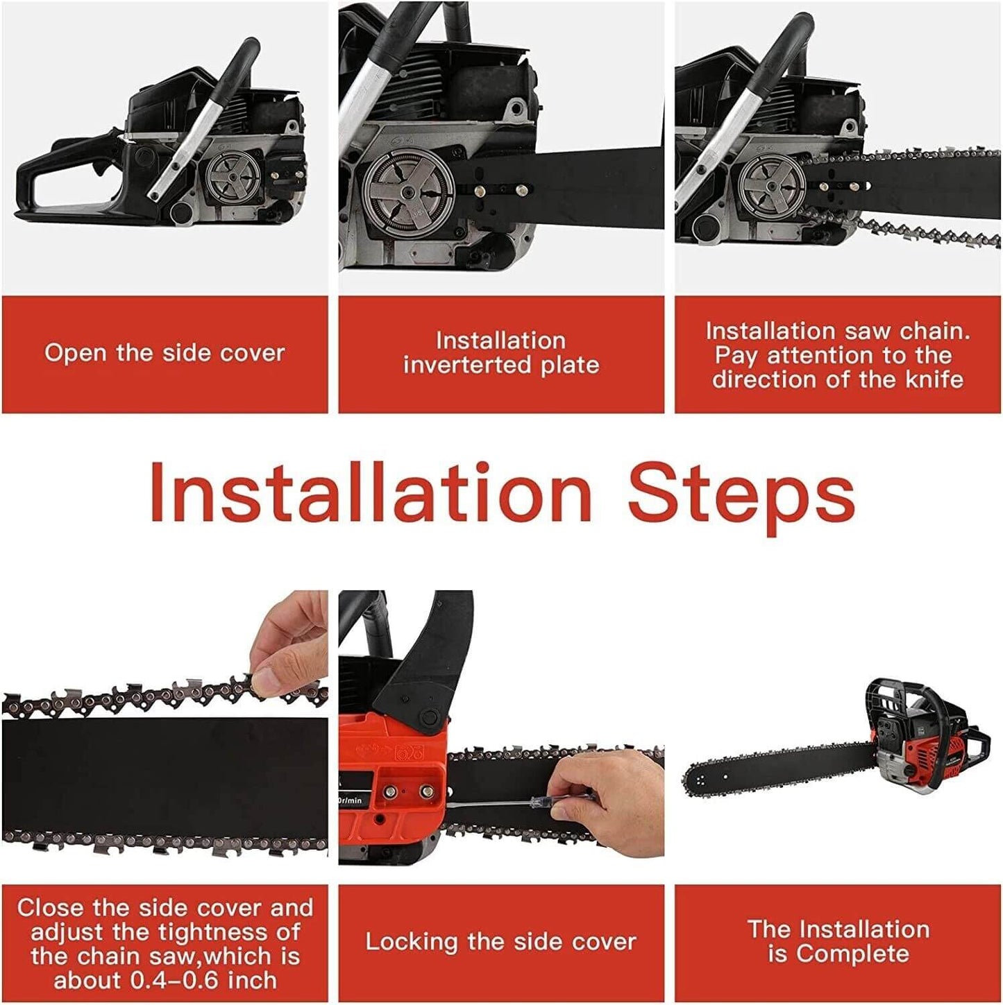 Chainsaw 62cc – 20" Petrol Chainsaw with Low-Kickback Chain, Fuel-Efficient 2-Cycle Engine for Heavy-Duty Cutting