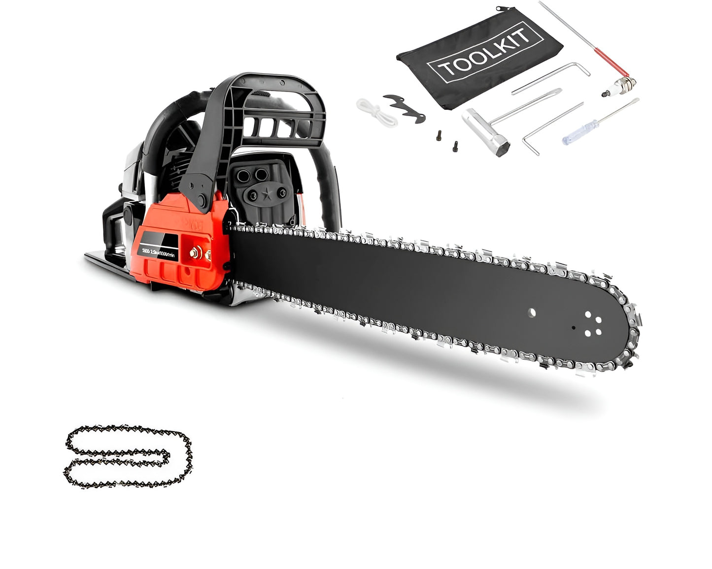 Chainsaw 62cc – 20" Petrol Chainsaw with Low-Kickback Chain, Fuel-Efficient 2-Cycle Engine for Heavy-Duty Cutting