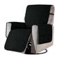 Recliner Chair Cover Fitted Small Sofa Slip Cover Seat Width to 25 Inch Reversible Washable Protector with Elastic Adjustable Strap for Home with Kids and Pets (Small, Black)