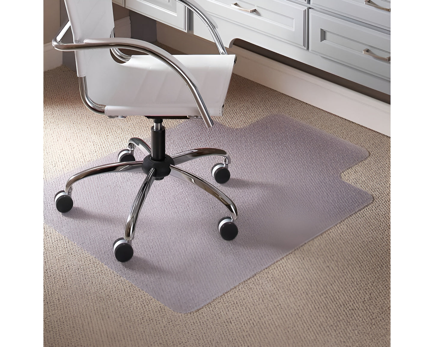 Transparent PVC Carpet Chair Mat - Heavy Duty Floor Protector for Home Office