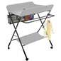Portable Folding Nappy Care Unit with Storage and Wheels