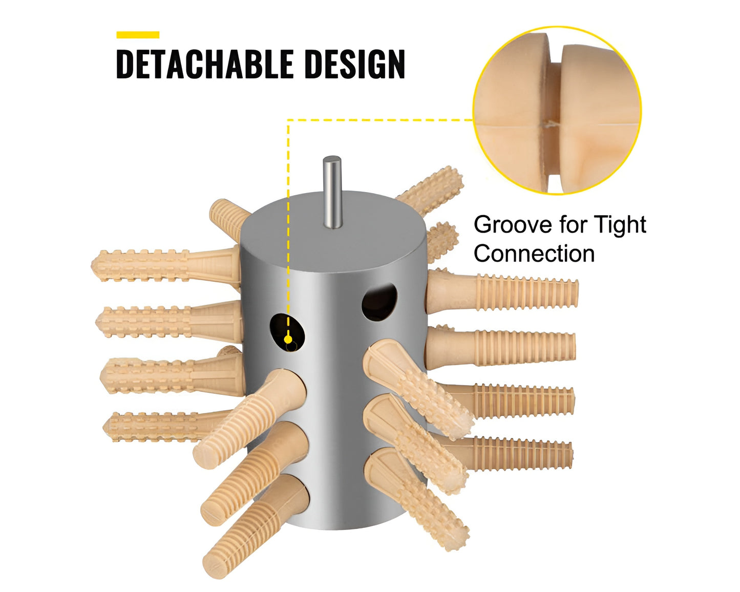 24 Rubber Fingers Chicken Plucker Drill Attachment Stainless Steel