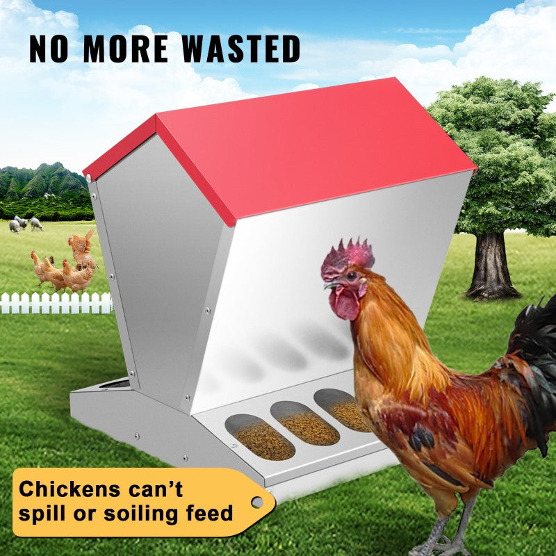 Chicken Feeder Galvanized Chicken Feeder 25lbs with Water Fountains