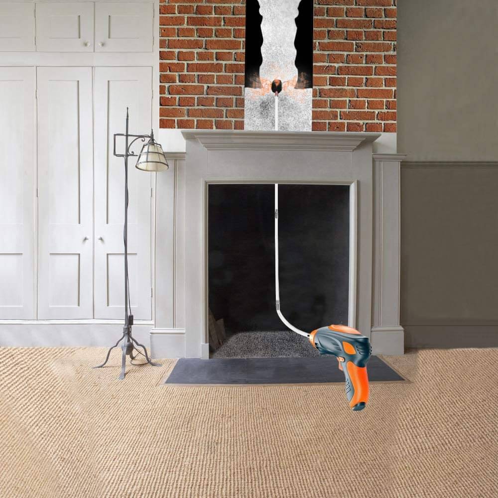 Chimney Brush Electrical Drill Drive Sweeping Cleaning Tool Kits with Nylon Flexible Rods – Safe for All Fireplace Chimneys and Wood Burning Stoves, 6M