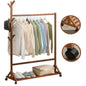 Wooden Coat Stand Rack with Shelf - Bamboo Design