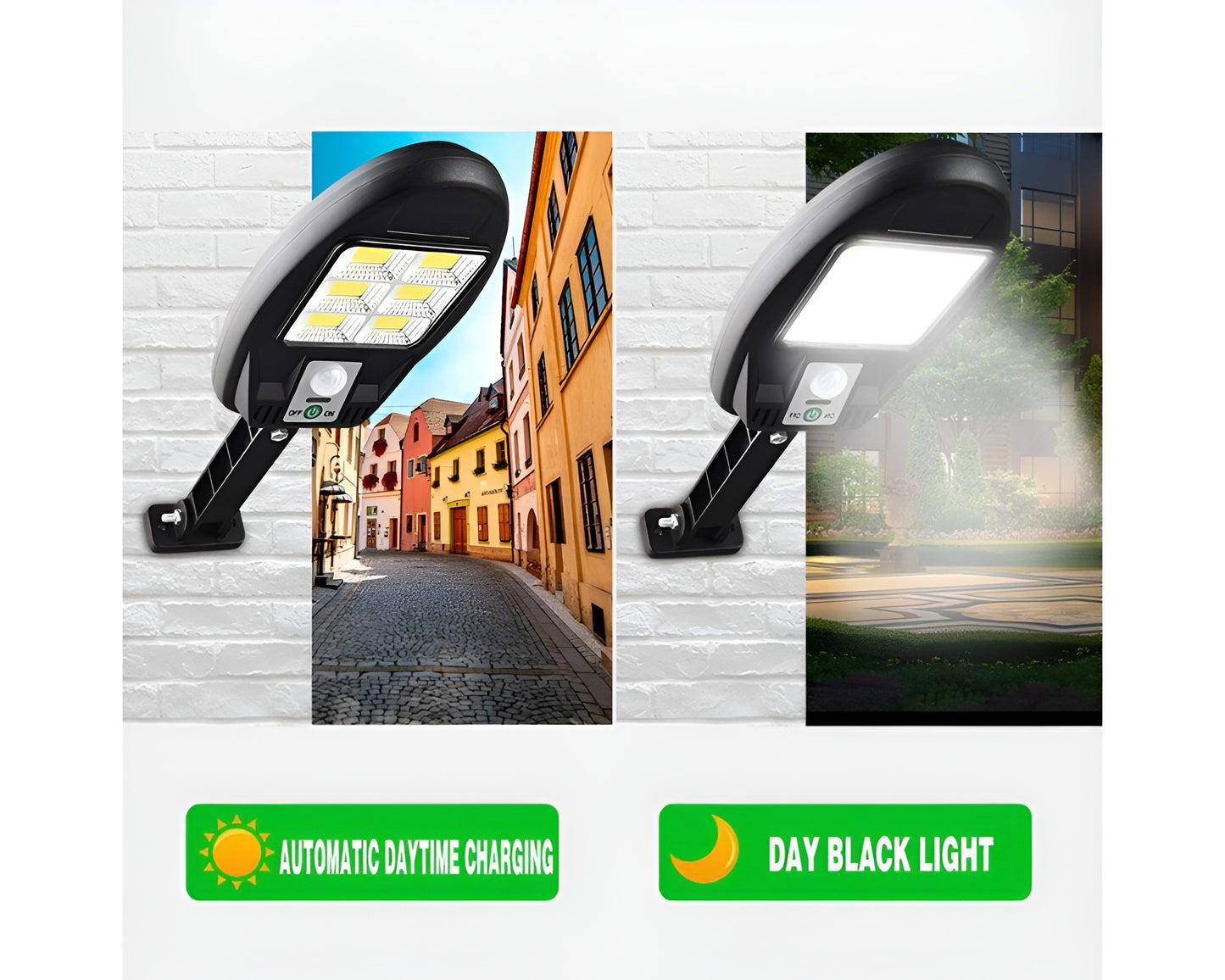 Solar Powered PIR Motion Sensor Security Wall Light