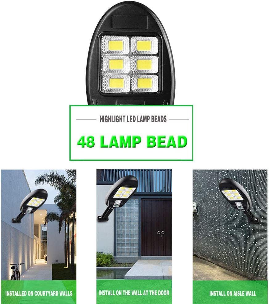 LED 72 COB Solar Powered PIR Motion Sensor Security Wall Light