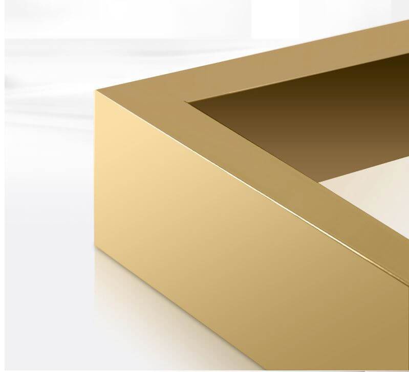 Coffee Table with Marble Texture – Elegant Coffee Table with Golden Legs