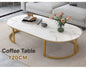 Coffee Table with Marble Texture – Elegant Coffee Table with Golden Legs