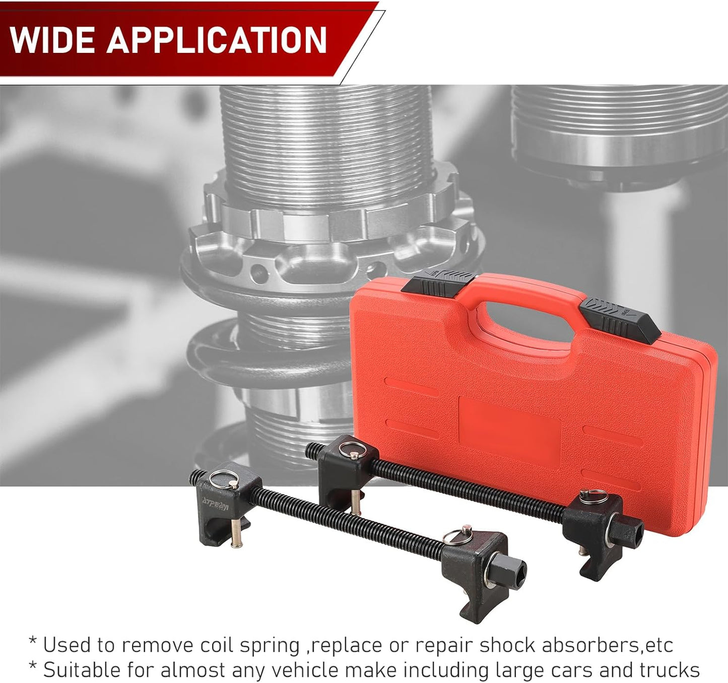 Coil Spring Compressor for MacPherson Struts Shock Absorber – Car Garage Tool Kit