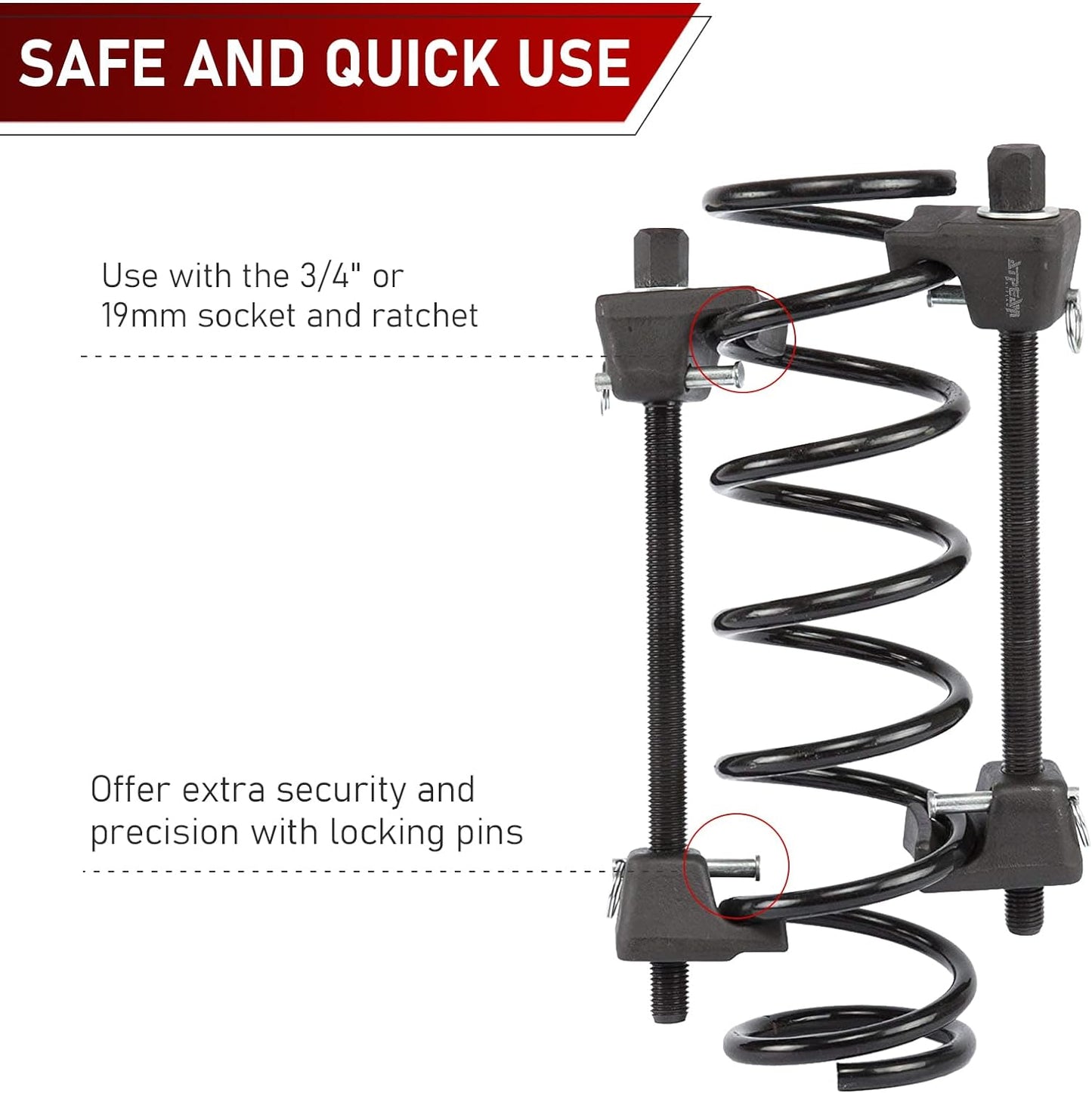 Coil Spring Compressor for MacPherson Struts Shock Absorber – Car Garage Tool Kit