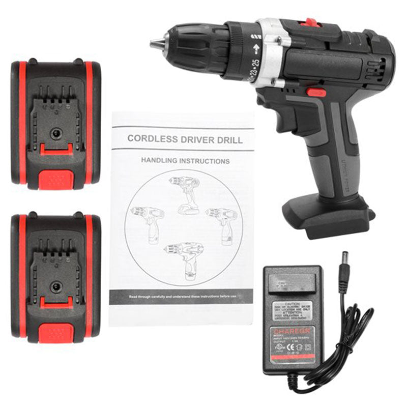 36V Multifunctional Electric Impact Cordless Drill – High-Power Lithium Battery Wireless Rechargeable Hand Drill for Home DIY Projects