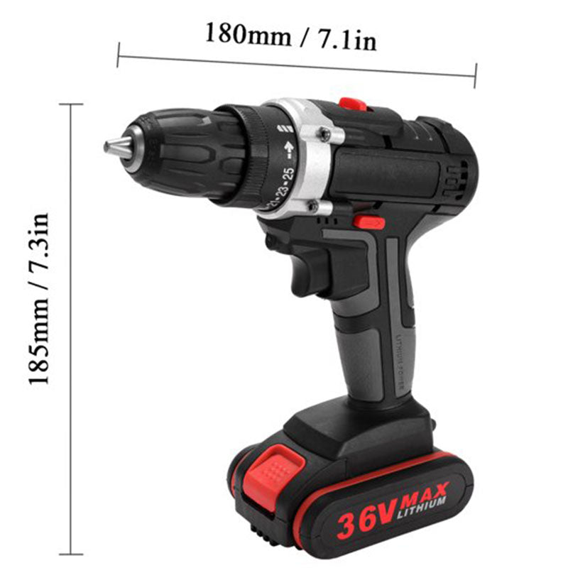 36V Multifunctional Electric Impact Cordless Drill – High-Power Lithium Battery Wireless Rechargeable Hand Drill for Home DIY Projects