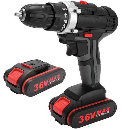 36V Multifunctional Electric Impact Cordless Drill - High-Power Lithium Battery Wireless Rechargeable Hand Drill for Home DIY Projects
