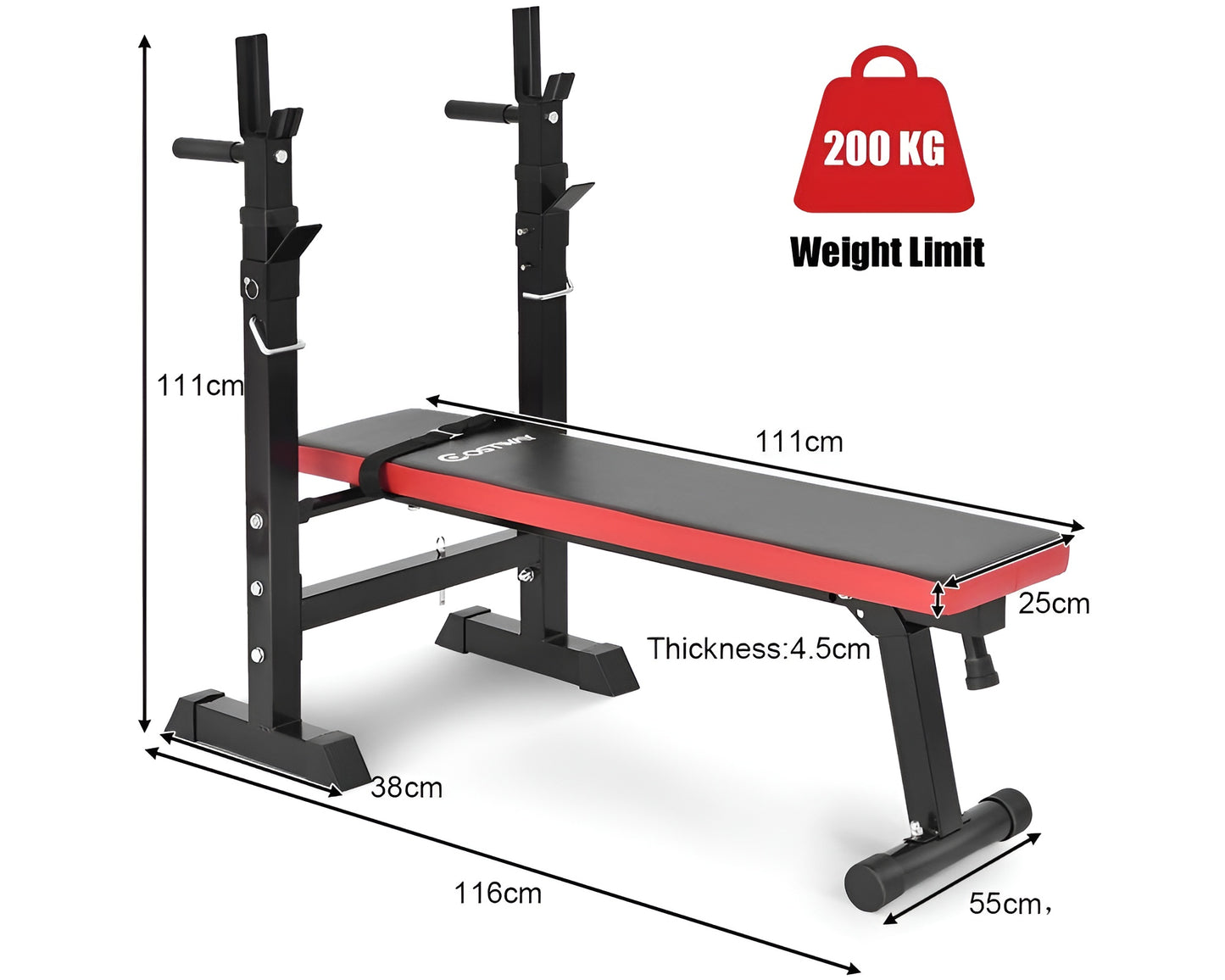 Adjustable Weight Bench Folding Gym Workout Bench 240kg Capacity