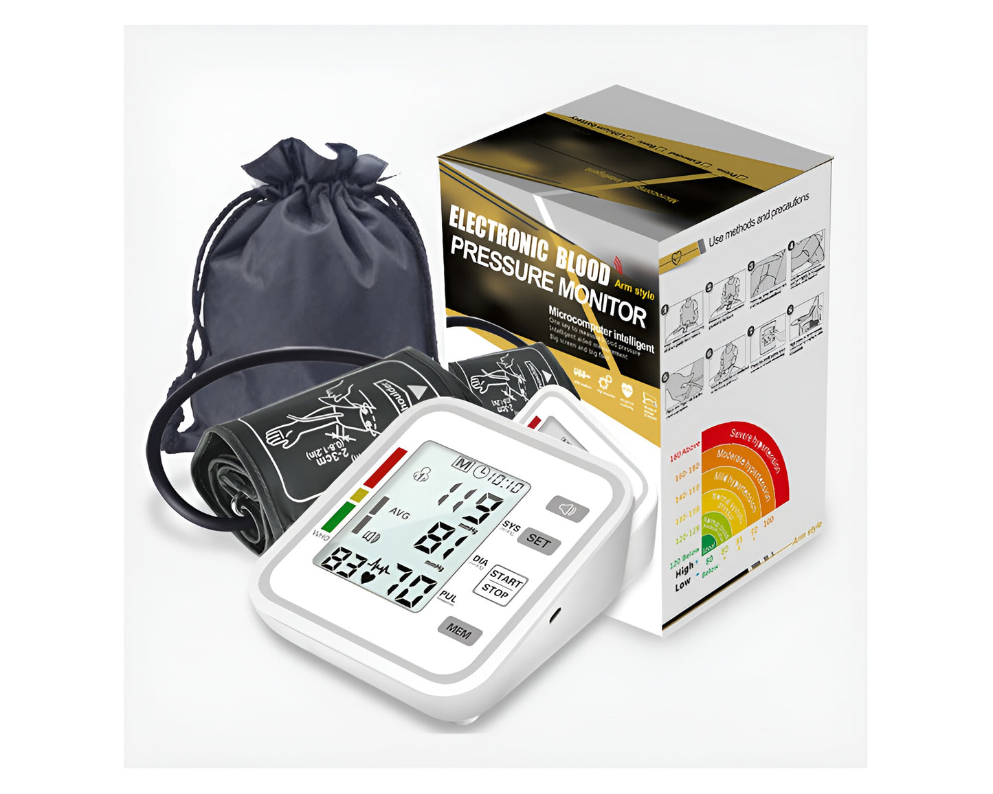 Blood Pressure Monitor Automatic Upper Arm BP Machine with Larger Cuff