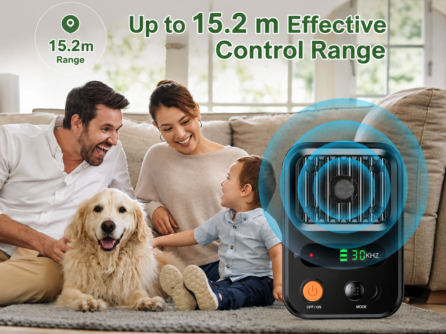 Ultrasonic Anti Barking Device Rechargeable Dog Bark Control 50FT Range