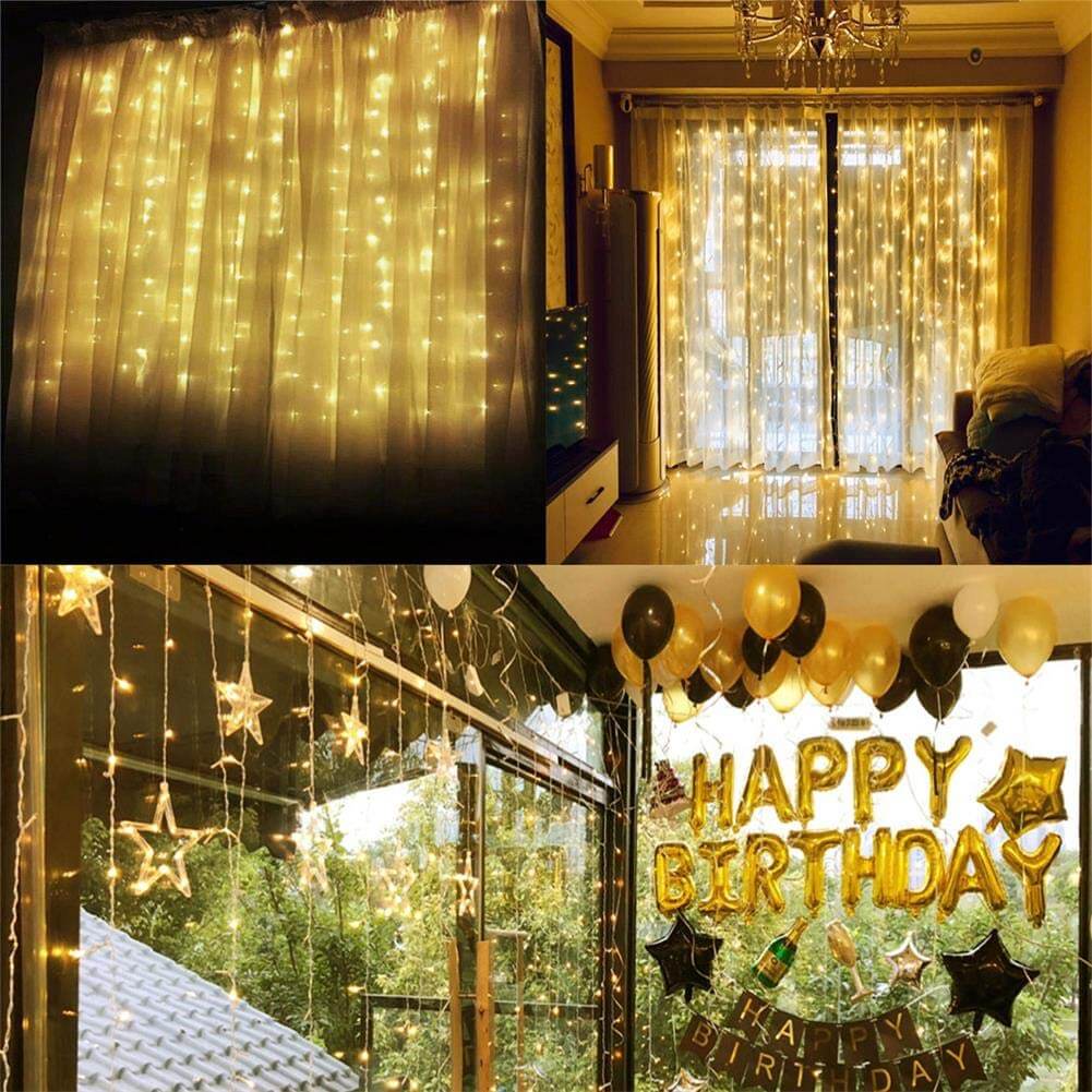 Curtain Lights LED Curtain Lights 3M x 3M Warm White for Window Decor
