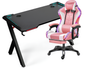 Gaming Chair with Desk – Racing Gaming Chair Combo with RGB Lights & Table