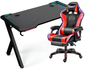 Gaming Chair with Desk – Racing Gaming Chair Combo with RGB Lights & Table
