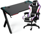 Gaming Chair with Desk – Racing Gaming Chair Combo with RGB Lights & Table