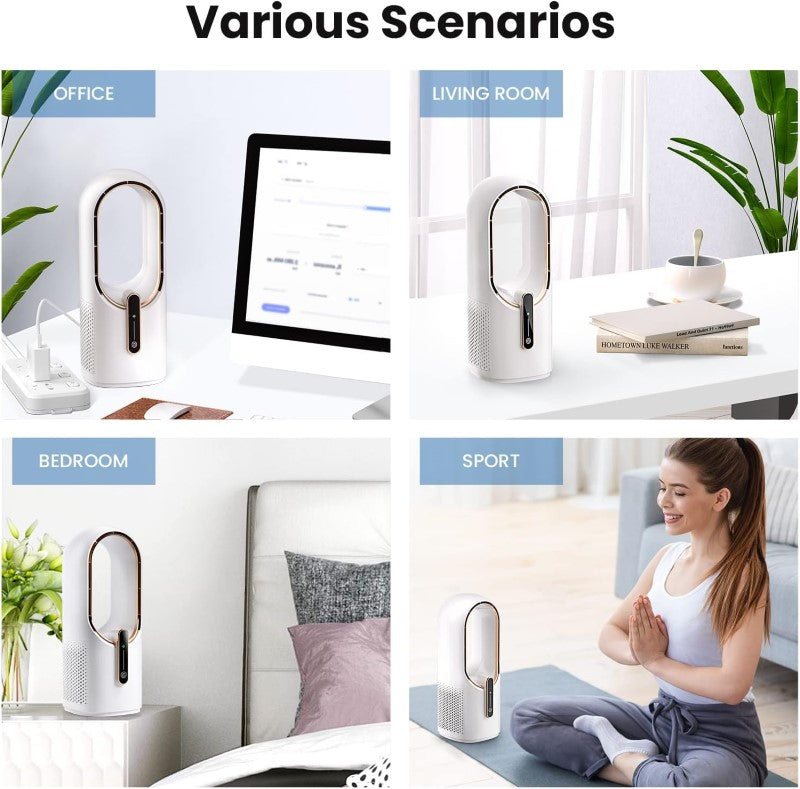 Bladeless Desk Fan – Compact, Quiet, and Safe Cooling Solution