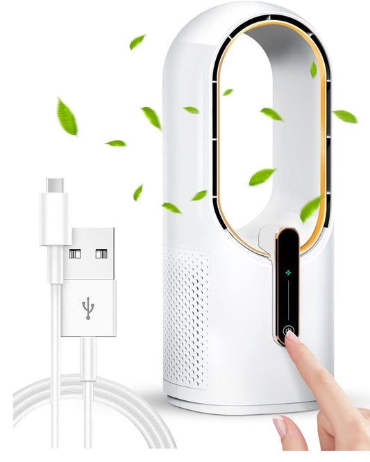 Bladeless Desk Fan – Compact, Quiet, and Safe Cooling Solution