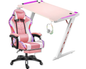 Gaming Chair with Desk – Racing Gaming Chair Combo with RGB Lights & Table