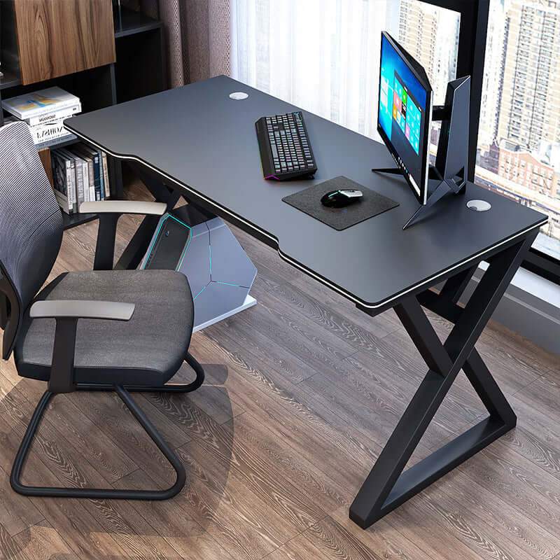 Gaming Desk – Large X-Shaped Computer Desk with Mouse Pad (120 cm)