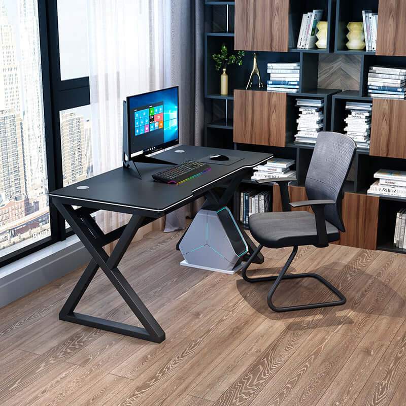 Gaming Desk – Large X-Shaped Computer Desk with Mouse Pad (120 cm)
