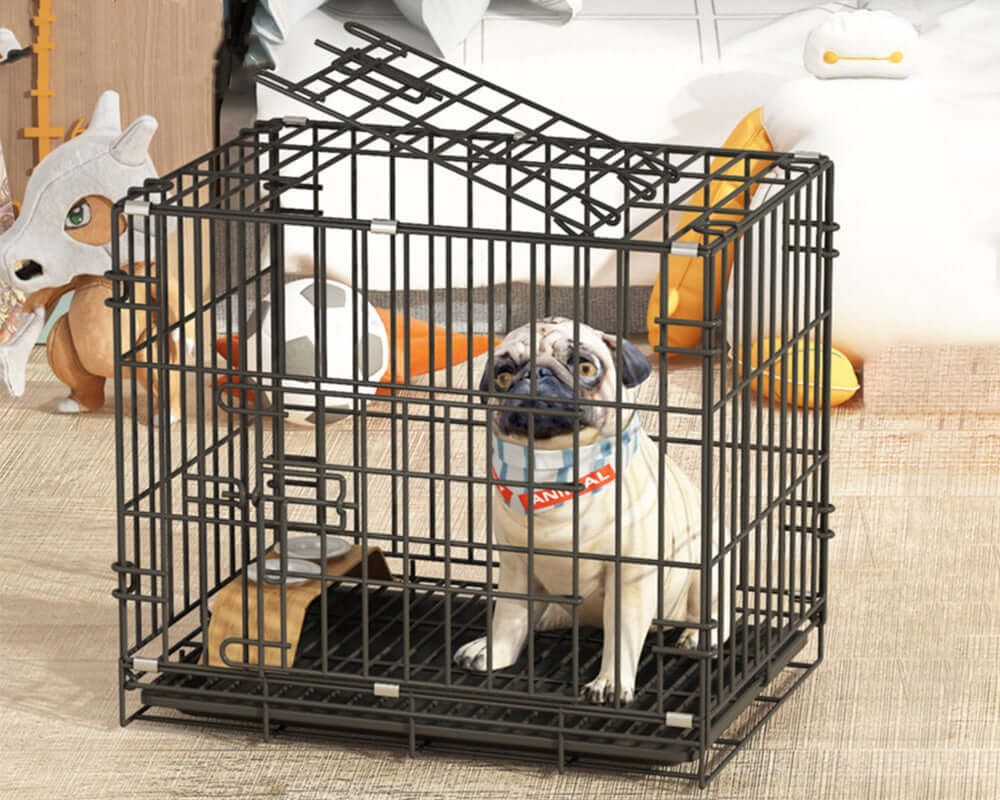 Dog Cage Crate Kennel Metal Pet Playpen Portable with Tray