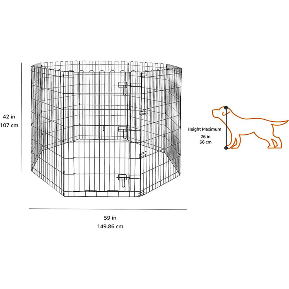 Dog Play pen Foldable Octagonal Metal Exercise Pet Play Pen