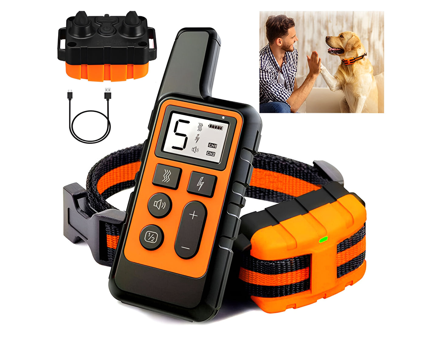 Dog Training Collar Rechargeable Remote Control Electric Pet Vibration