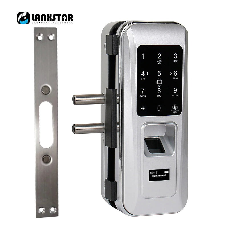 Glass Door Lock Keyless Electric Fingerprint Intelligent Lock